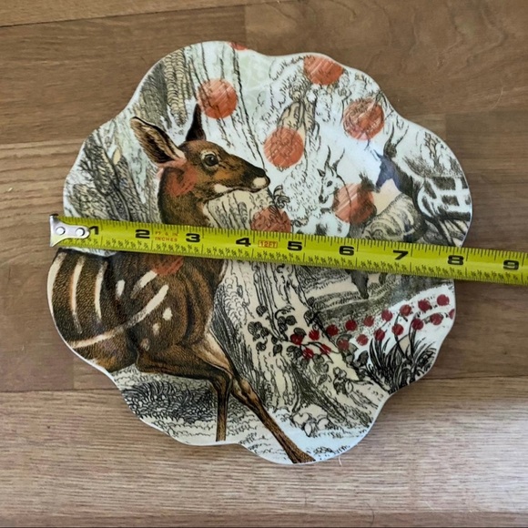 anthropologie plate set deer gazelle dessert dinner Lot Scalloped Edge Vintage - Picture 4 of 5